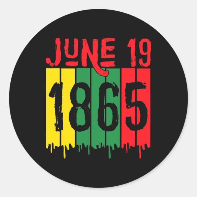 19. Juni 1865 Runder Aufkleber (Vorderseite)