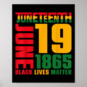 19. Juni 1865 Schwarzer Freiheitstag Schwarz Poster