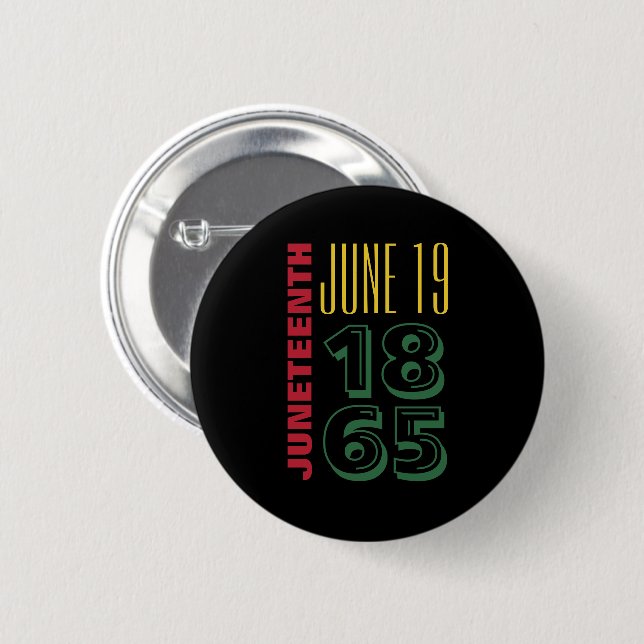 19. Juni 1865 Typografie Schwarze Geschichte Button (Vorne & Hinten)