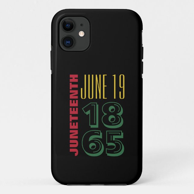 19. Juni 1865 Typografie Schwarze Geschichte Case-Mate iPhone Hülle (Rückseite)