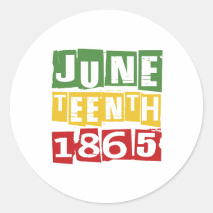 19. Juni 2024 Feiern Black Freedom 1865 Histo Runder Aufkleber