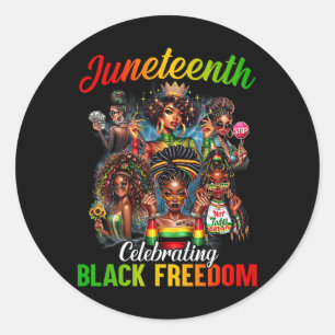 19. Juni 2024 Feiern Black Freedom 1865 Histo Runder Aufkleber