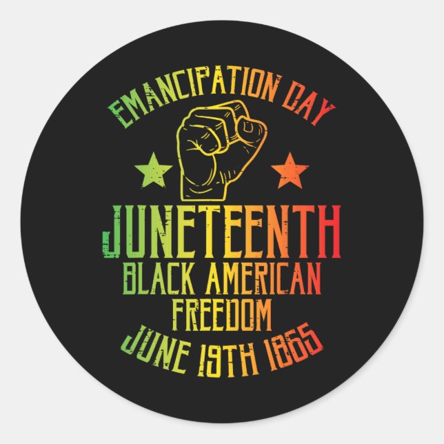 19. Juni Emanci Runder Aufkleber (Vorderseite)