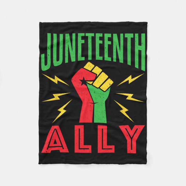 19. Juni Unterstützung Protest Pride Fist Fleecedecke (Vorderseite)