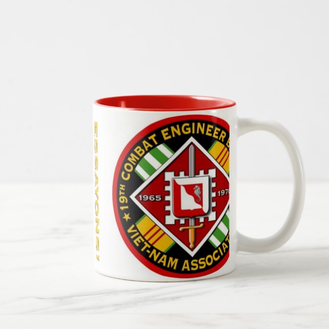19. Kampf Engr. Bataillon, VietnamAssn. Zweifarbige Tasse (Rechts)