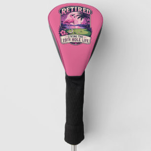19. Loch Golf-Rentnerhumor Lustiger Flamingo Golf Headcover