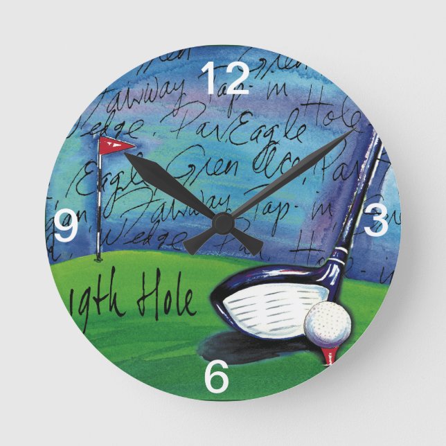 19. Loch-Mauer Runde Wanduhr (Vorderseite)