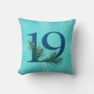 19 Pfauenfeder-Jubiläum Elegant Kissen