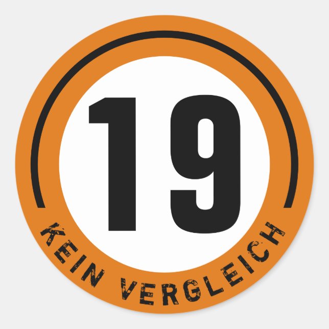 19 RACING RUNDER AUFKLEBER (Vorderseite)