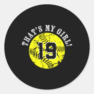 #19 Softll-Spieler Das ist mein Mädchen Cheer Mom Runder Aufkleber