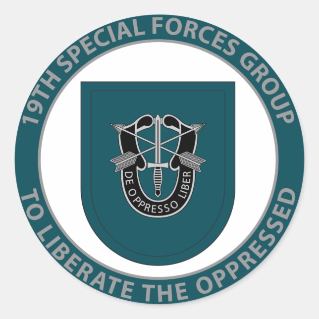 19. Special Forces Group Runder Aufkleber (Vorderseite)