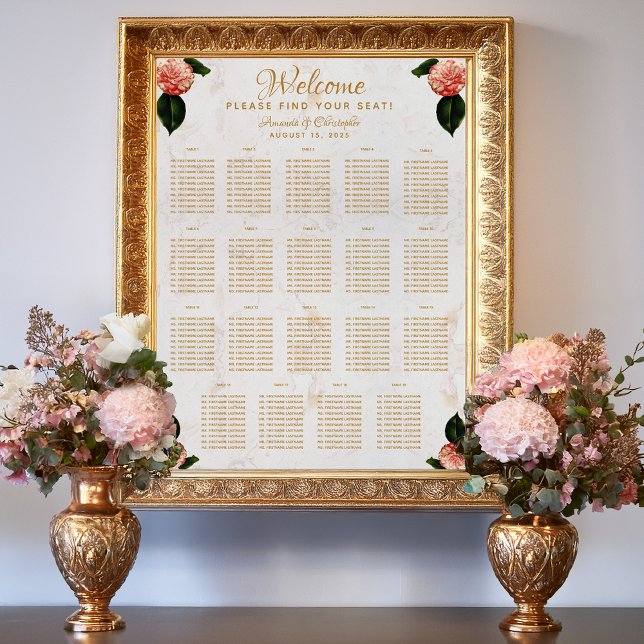 19 Tabelle Sitzplan Hochzeitsskizze Marmor Kamelie Poster (Von Creator hochgeladen)