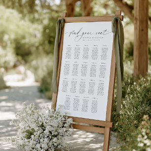 19 Tische Willkommens-Sitzplan Moderne Schrift Poster