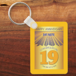 19 Year Sober Anniversary | Golden Ray 12 Step Schlüsselanhänger