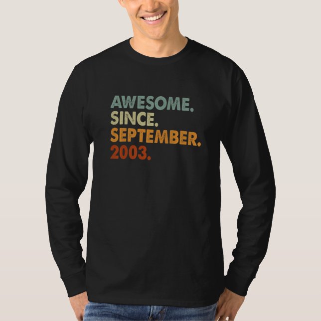 19 Years Old Awesome Since September 2003 19th Bir T-Shirt (Vorderseite)