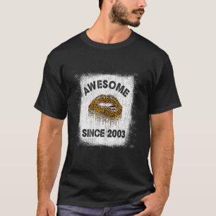19 Years Old Birthday Awesome Since 2003 Leopard L T-Shirt