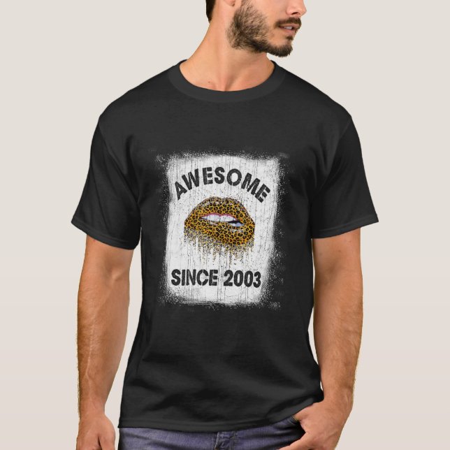 19 Years Old Birthday Awesome Since 2003 Leopard L T-Shirt (Vorderseite)
