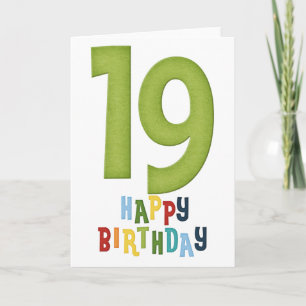 19e année Bonne carte de voeux d'anniversaire
