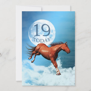 19e anniversaire Spirit cheval invitation de fête