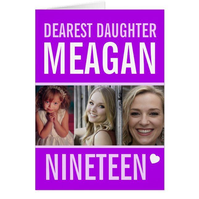 19e anniversaire trois photos fille violette (Devant)