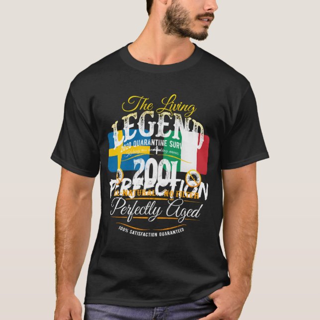 19Th Birthday The Legend Since 2001 Quarantine Sur T-Shirt (Vorderseite)