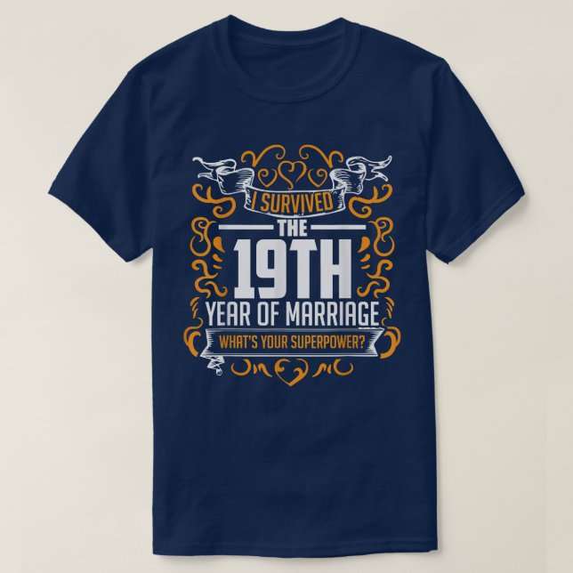 19th Wedding Anniversary Gifts 19 Year T  For Her  T-Shirt (Design vorne)