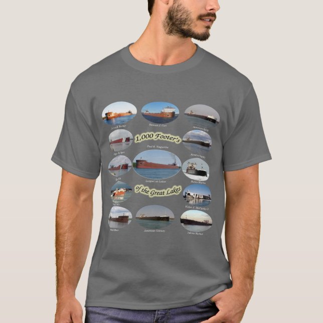 1.000 Fuß auf dem Shirt der Großen Seen dunkel (Vorderseite)