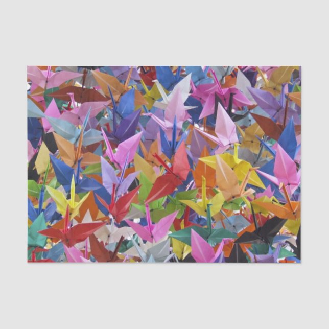 1.000 Origami Papierkran-Foto Seidenpapier (Vorderseite)