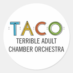 1 1/2" klassische runde TACO Aufkleber (20), glatt