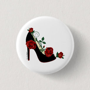 1 1/4 Inch Button - Stiletto Rose