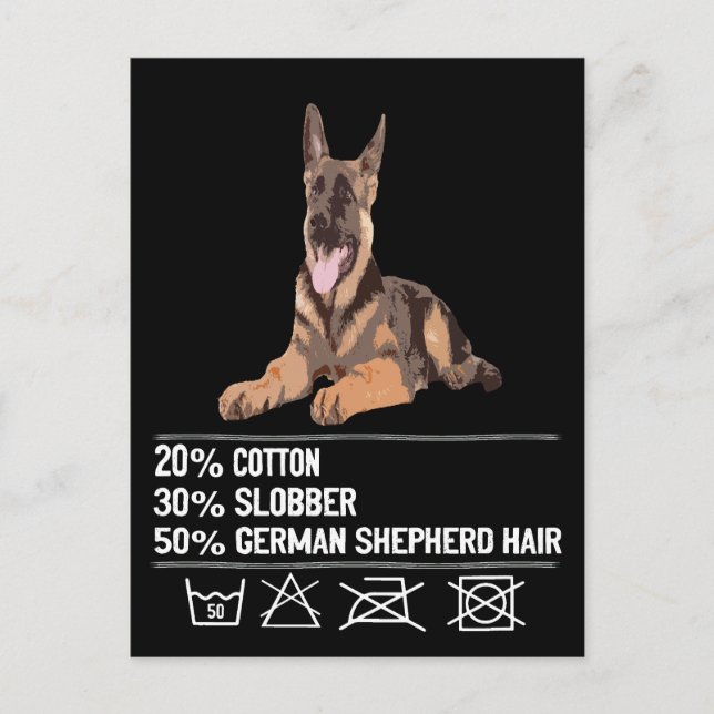 1 20% Baumwolle 30% Slobber 50% Deutsches Schäferh Postkarte (Vorderseite)