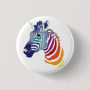 1,25" Abzeichen - Regenbogen Zebra Button