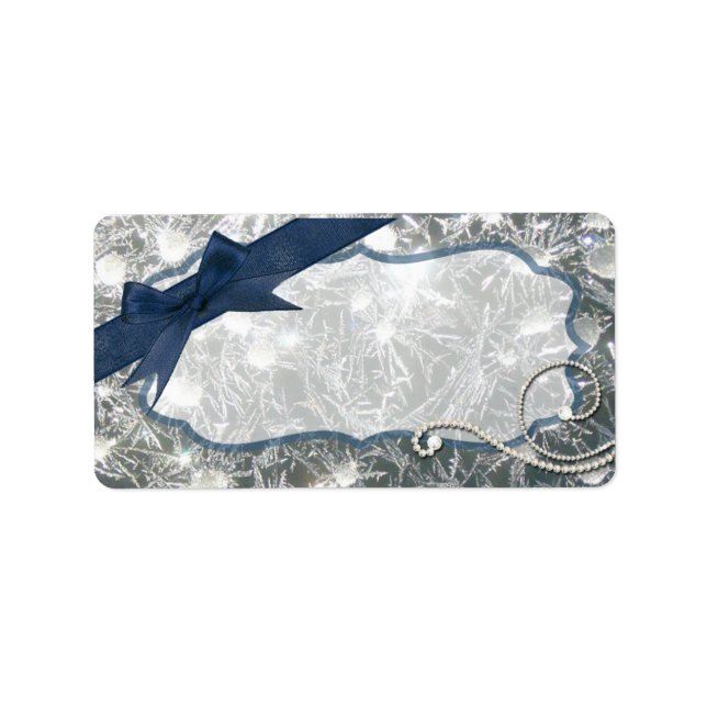 1.25"x2.75" E-Mail-Adresse Cracked Ice Winter Adressaufkleber (Vorne)