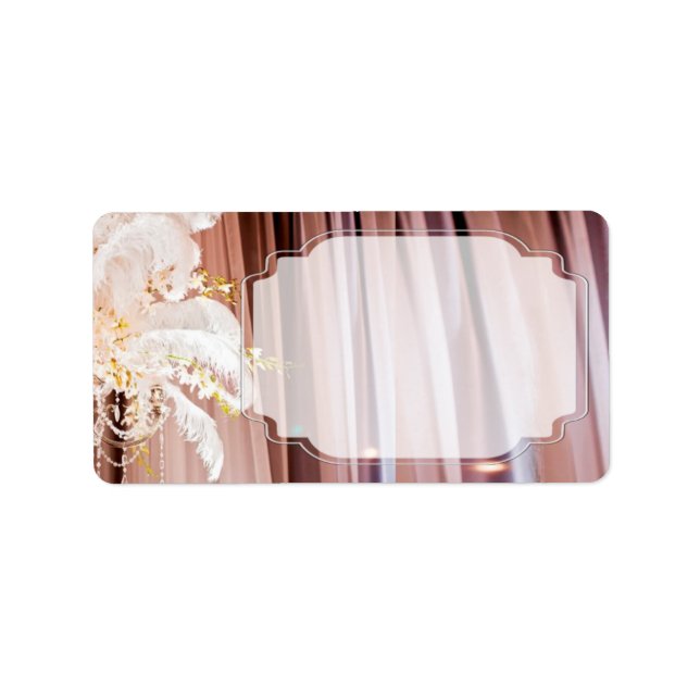 1.25"x2.75" E-Mail-Adresse Feather Center Piece Adressaufkleber (Vorne)