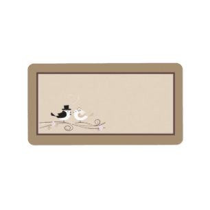 1.25"x2.75" E-Mail-Adresse Hochzeit Birds Bride Adressaufkleber