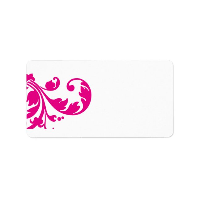 1.25"x2.75" E-Mail-Adresse Hot Pink Floral Adressaufkleber (Vorne)