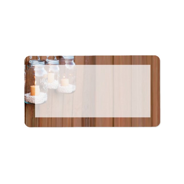 1.25"x2.75" E-Mail-Adresse Mason Jar Candle Light Adressaufkleber (Vorne)