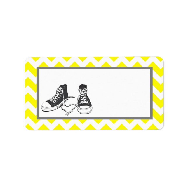 1.25"x2.75" E-Mail-Adresse Teenager Sneakers Chevr Adressaufkleber (Vorne)