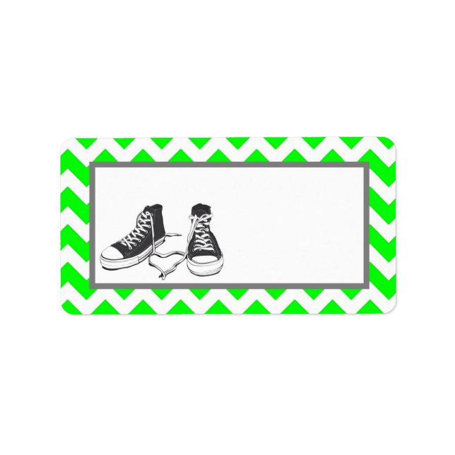 1.25"x2.75" E-Mail-Adresse Teenager Sneakers Chevr Adressaufkleber (Vorne)