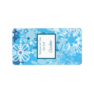 1,25"x2,75" Hersheys Miniatur Blauer Baum / Schnee Adressaufkleber