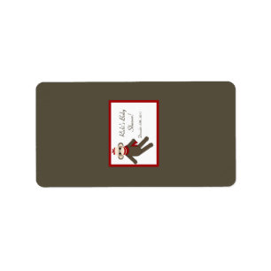 1,25"x2,75" Hershey's Miniatur Red Sock Monkey Adressaufkleber