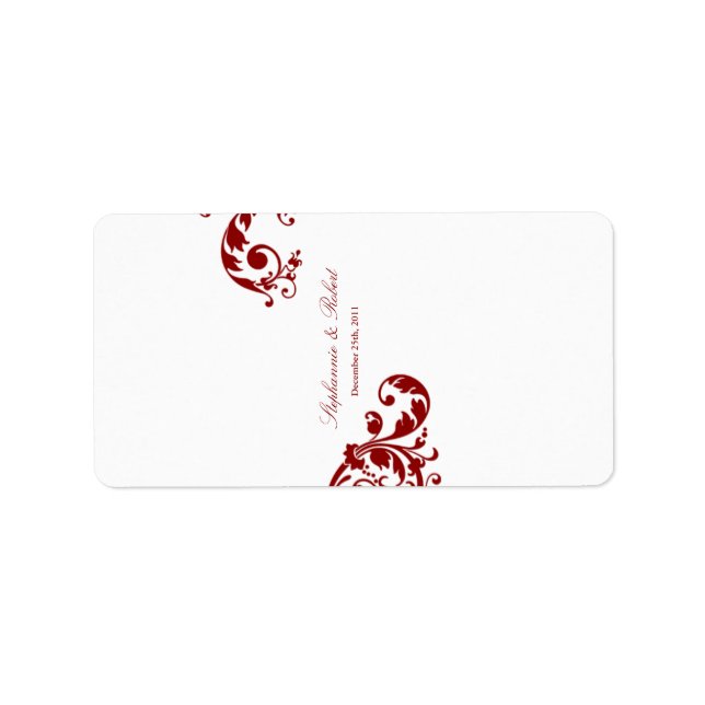 1,25"x2,75" Hershey's Miniaturkrimson Rote Flora Adressaufkleber (Vorne)