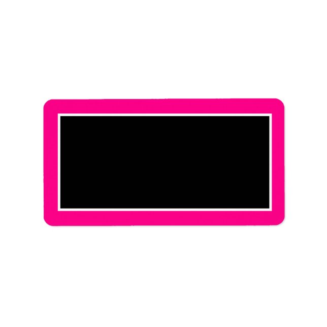 1.25"x2.75" Hot-Pink-Zebra-Druckadresse Adressaufkleber (Vorne)
