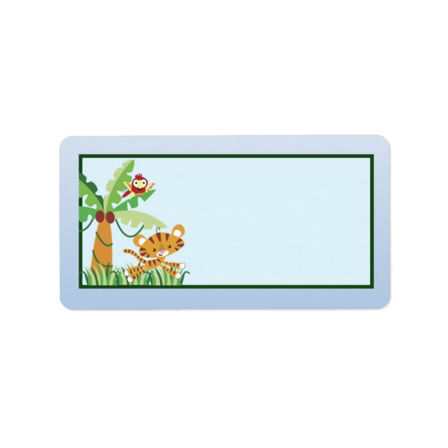 1.25"x2.75" Mailing-Adresse Regenwald-Dschungel Adressaufkleber (Vorne)