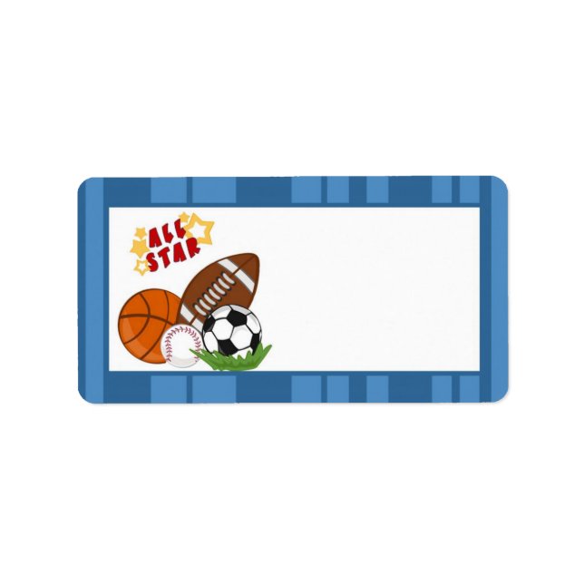 1.25"x2.75" Mailingadresse All-Star Blue Adressaufkleber (Vorne)