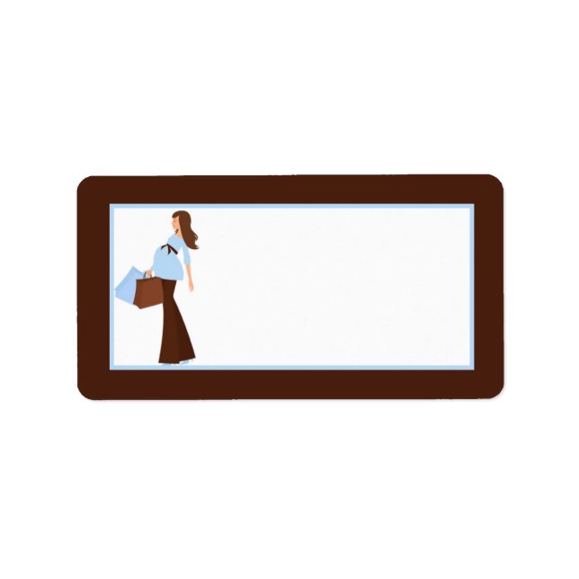 1.25"x2.75" Mailingadresse Blue Mod Mama Polka Dot Adressaufkleber (Vorne)