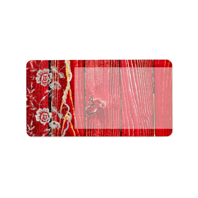 1.25"x2.75" Mailingadresse Country Lace Red Wash Adressaufkleber (Vorne)