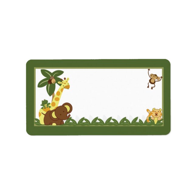 1.25"x2.75" Mailingadresse Jungle Babies Adressaufkleber (Vorne)