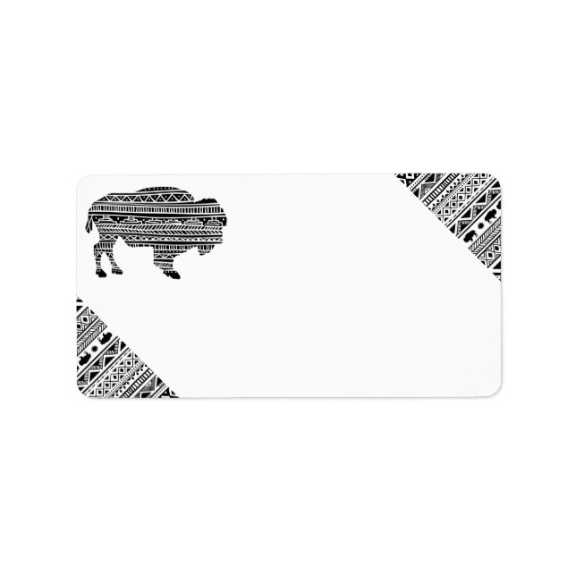 1.25"x2.75" Postadresse Boho Buffalo Tribal Pa Adressaufkleber (Vorne)