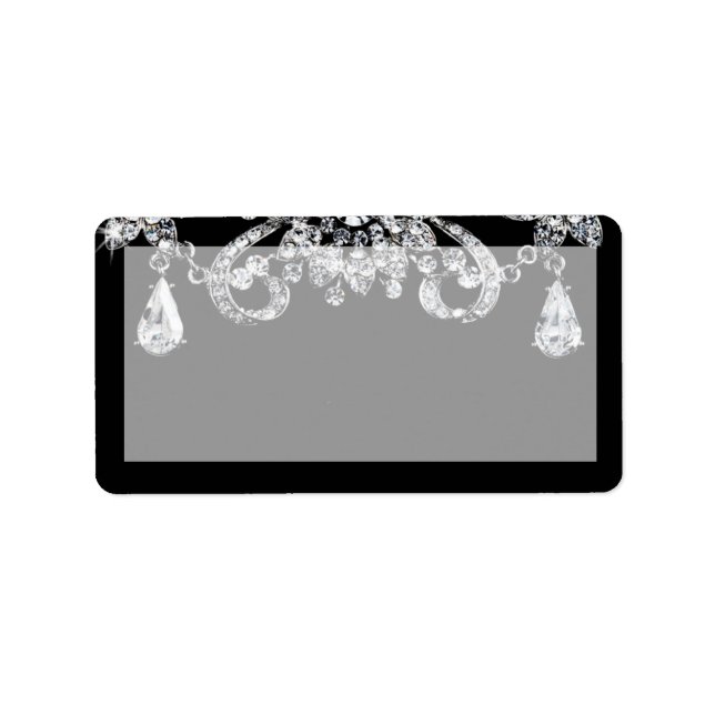 1.25"x2.75" Postadresse Diamond Jewelry Neckla Adressaufkleber (Vorne)